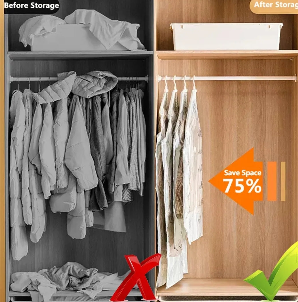 Bolsas al Vacío con Colgador para 4 Prendas