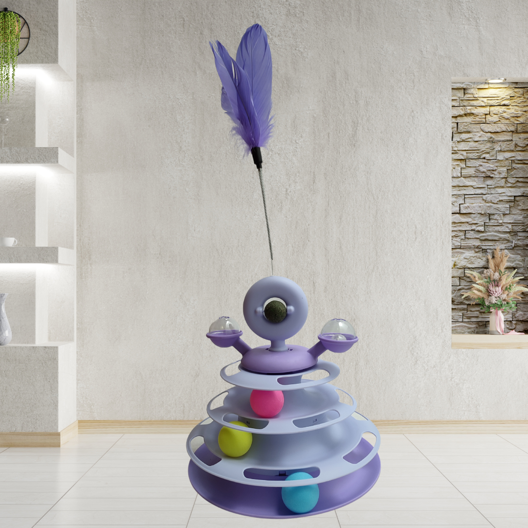 Juguete de Torre con Pluma para Gato
