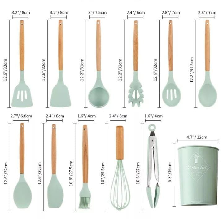 Set de Utensilios de Silicona x 12