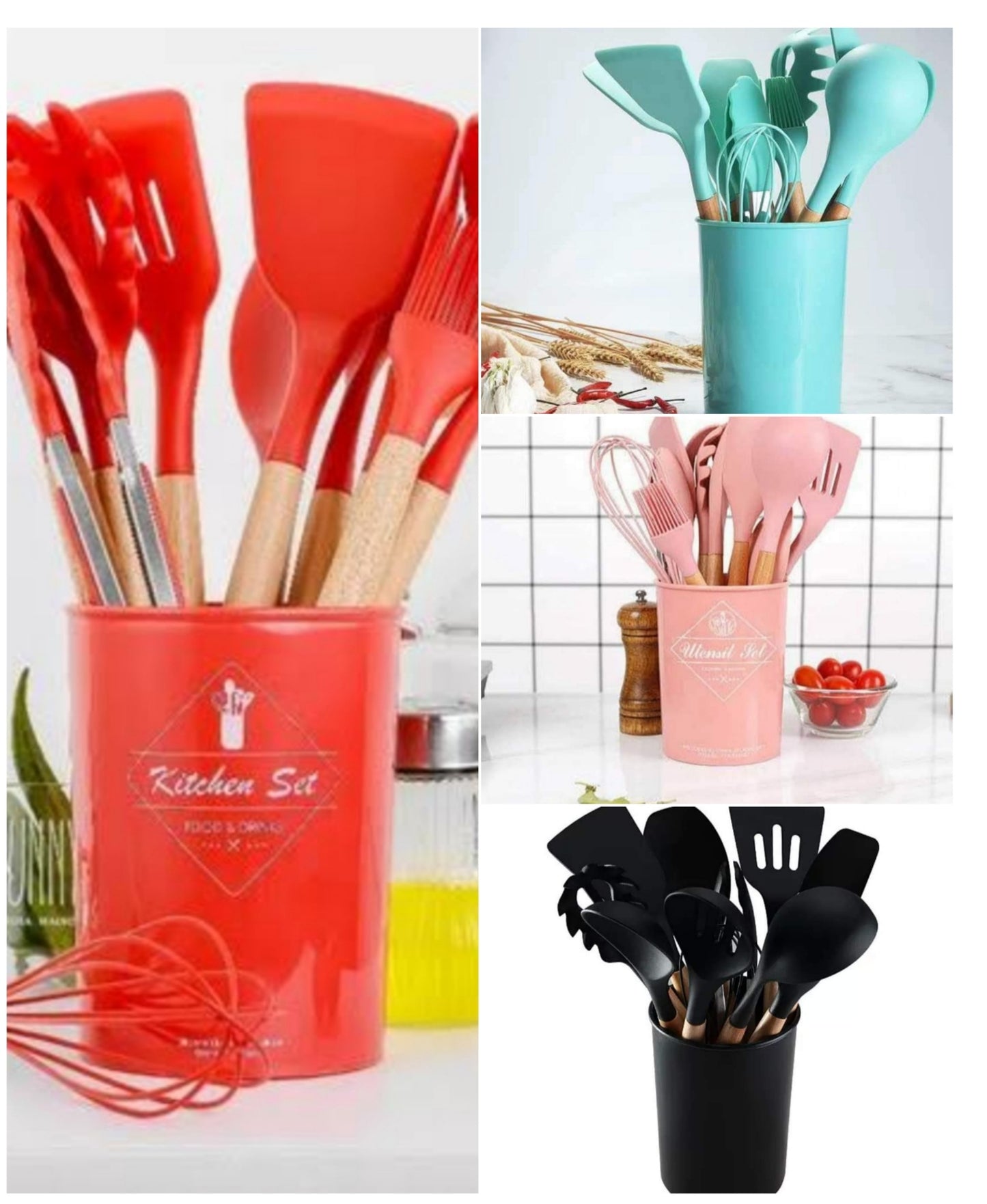 Set de Utensilios de Silicona para Cocinar