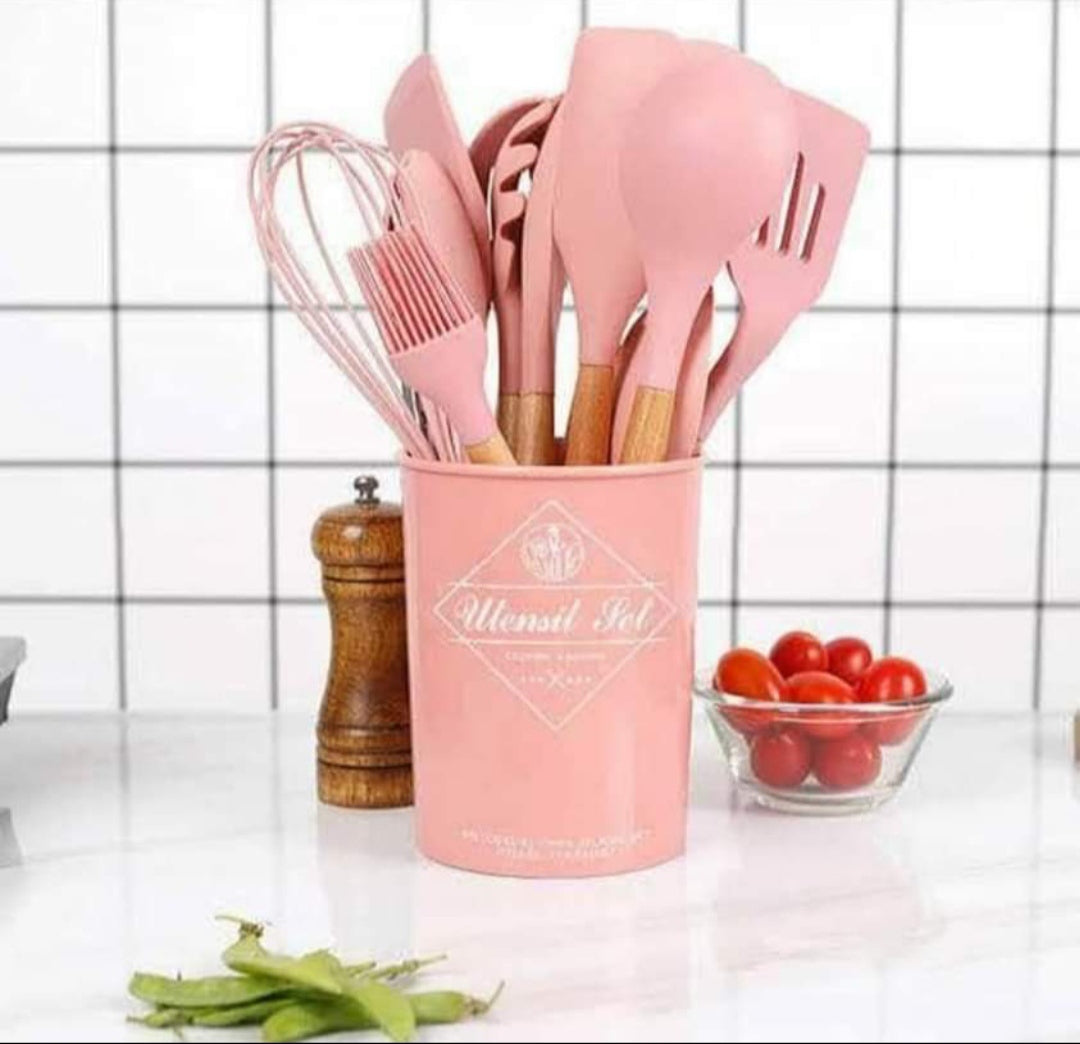 Set de Utensilios de Silicona para Cocinar