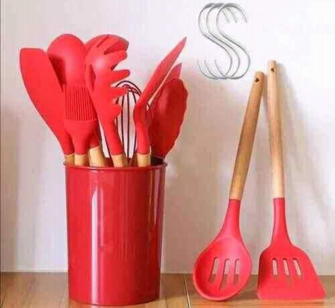 Set de Utensilios de Silicona para Cocinar