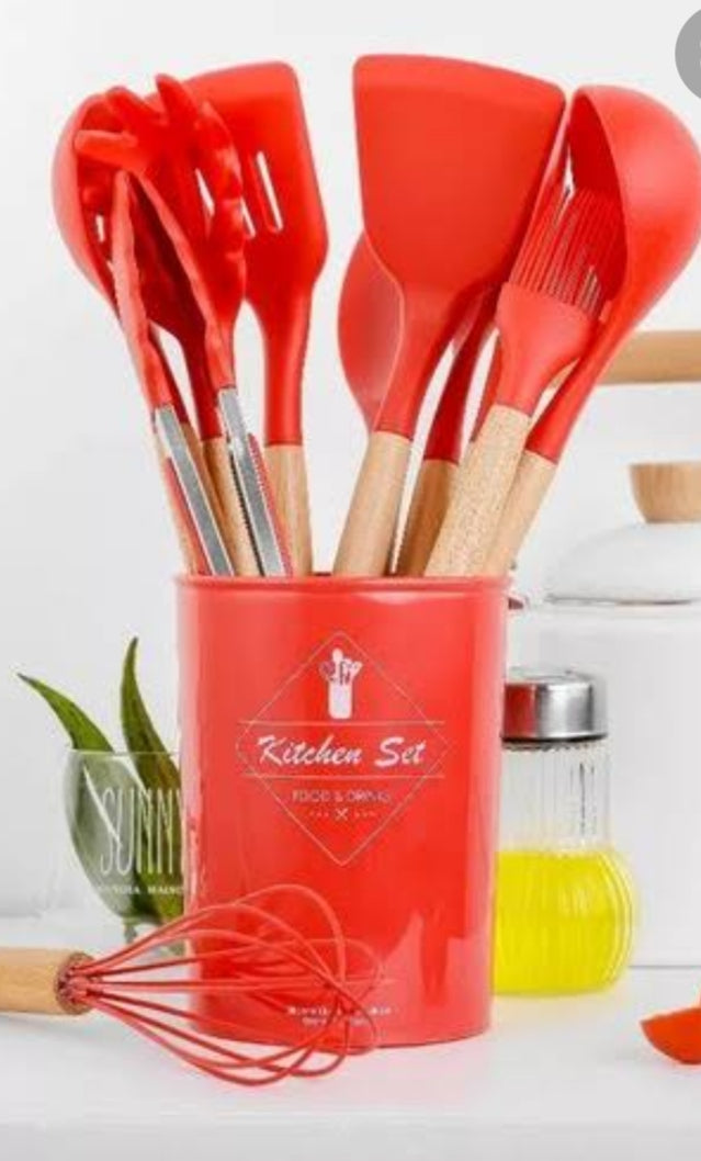 Set de Utensilios de Silicona para Cocinar