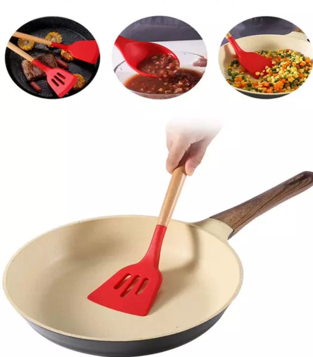 Set de Utensilios de Silicona para Cocinar