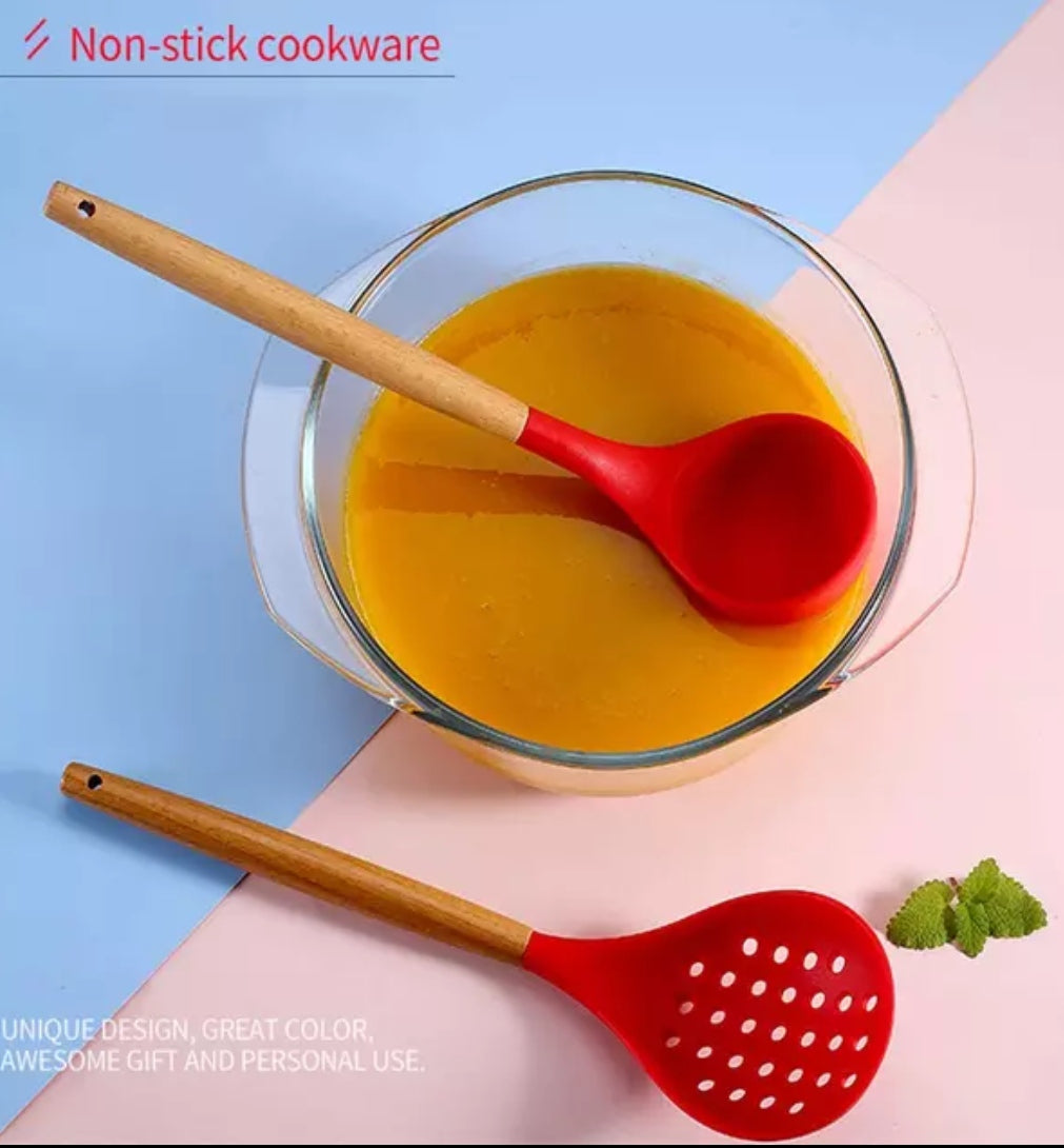 Set de Utensilios de Silicona para Cocinar