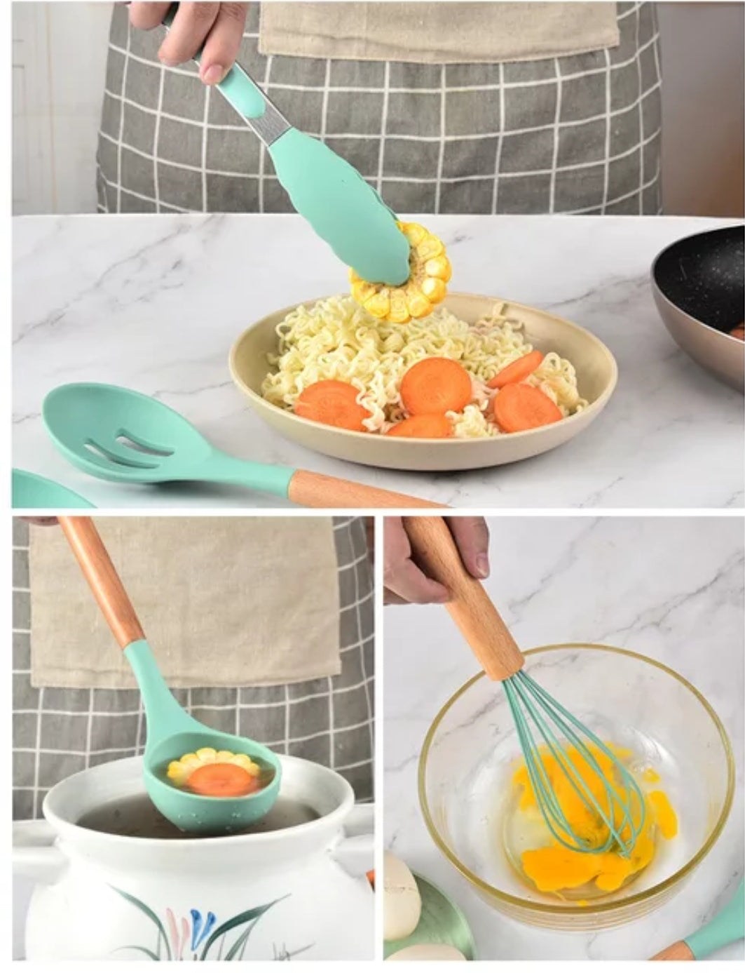 Set de Utensilios de Silicona para Cocinar