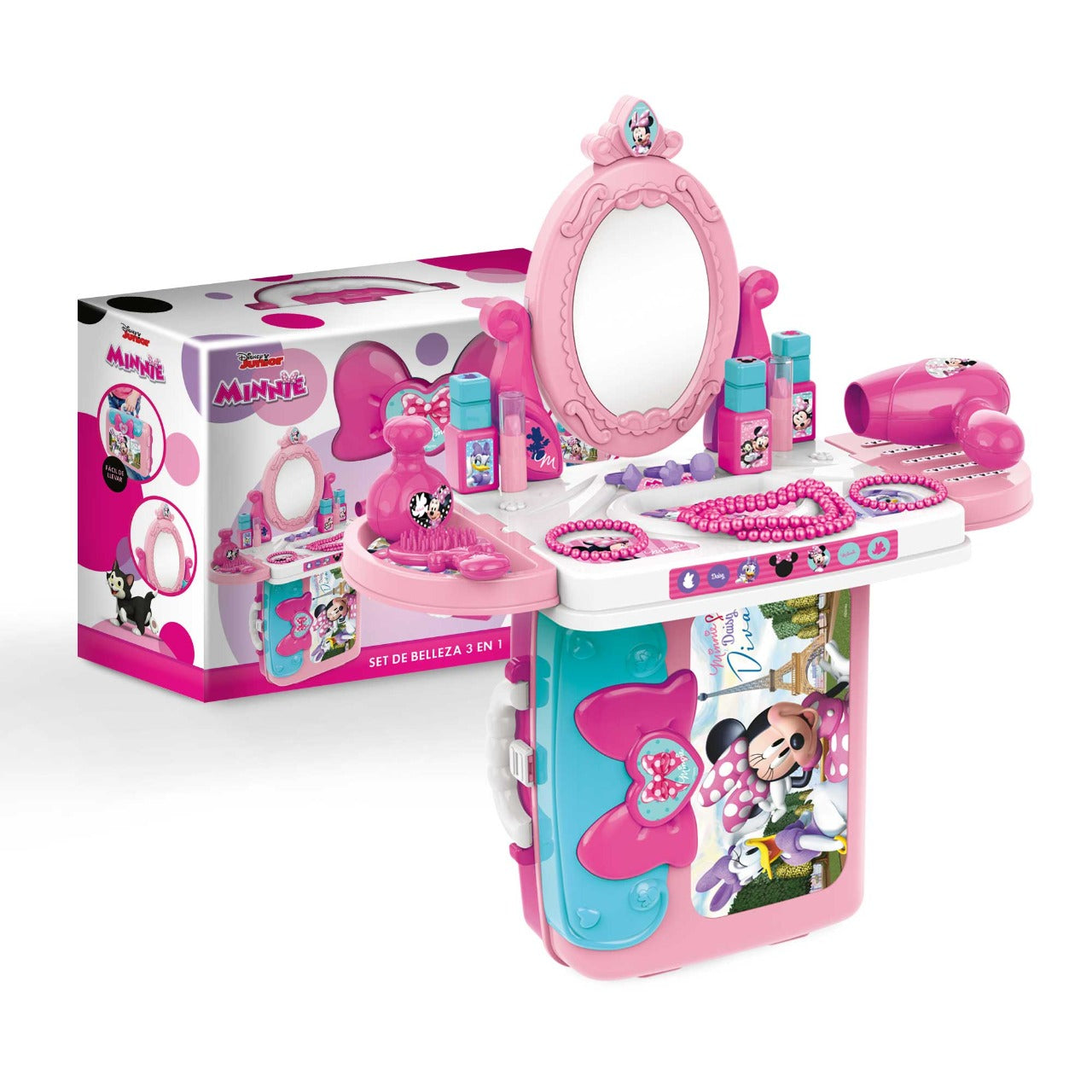 Set 3 en 1 Minnie Belleza Maleta