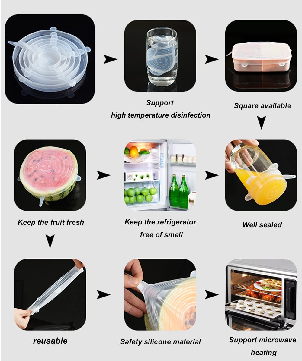 Tapas de Silicona Protectora de Alimentos